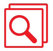 cross reference search icon red