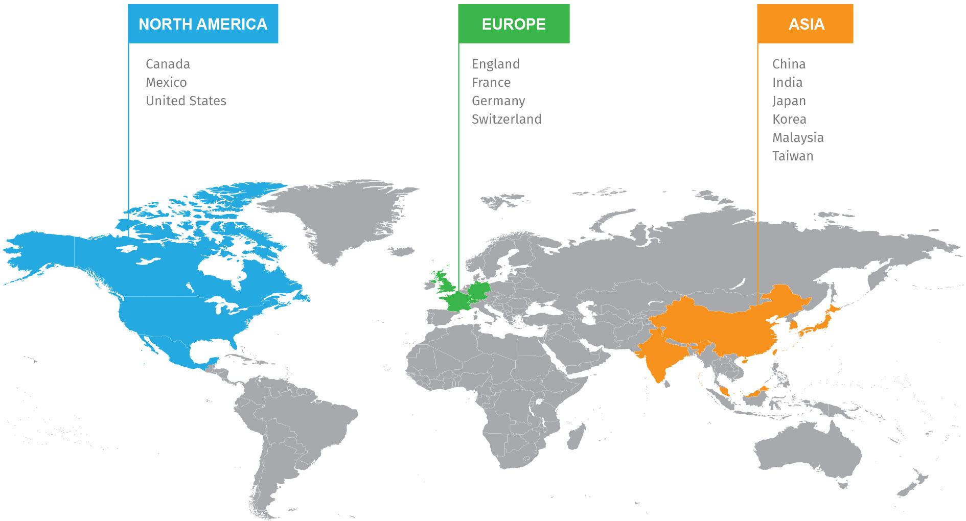 Carte des wites de semtech dans le monde